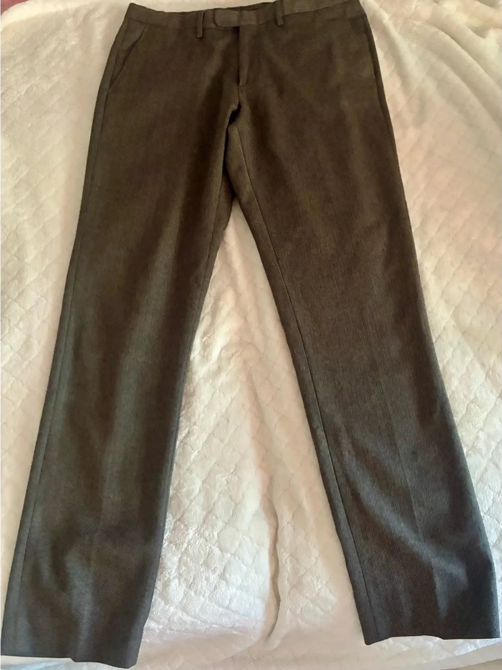 J. Crew Herringbone Slim Dress Pants in Gray